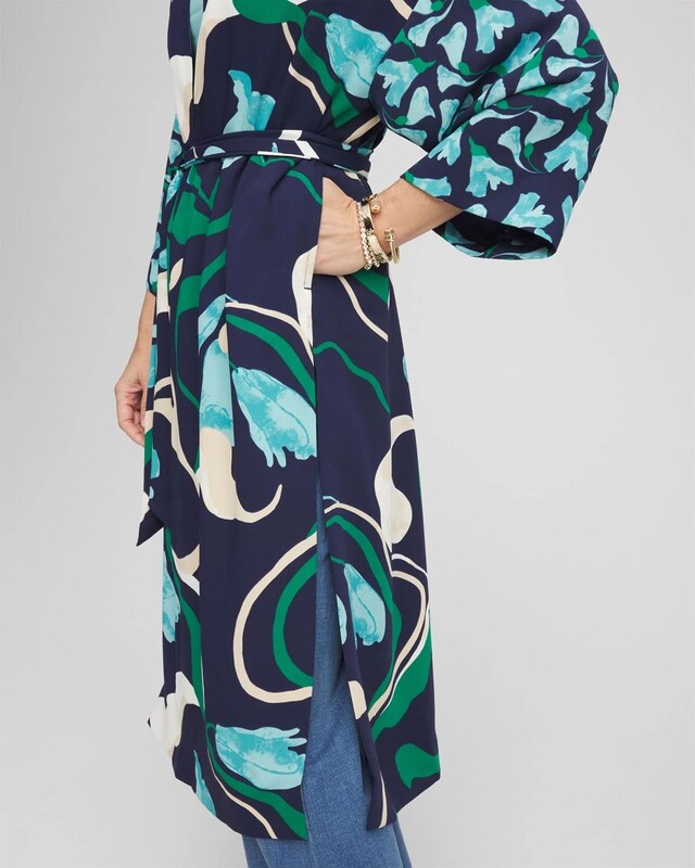 Long Wildflower Open-Front Kimono - image 4